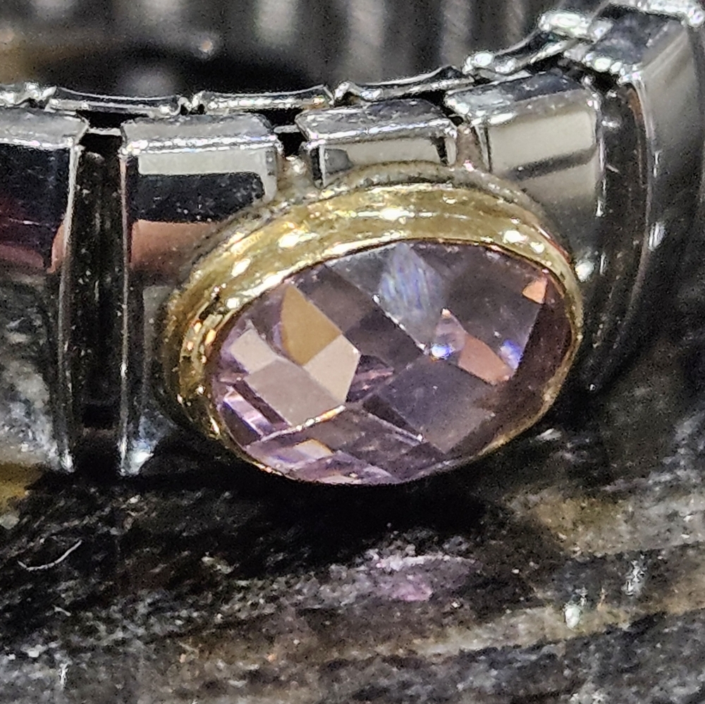 Nomination Stretch Ring Faceted Cubic Zirconia - Picture 2 of 11
